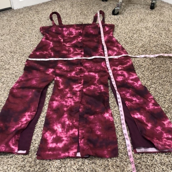 Cinq a Sept Tie Dye Alexa Midi Dress Size 14 Maroon Burgundy Red Pink - Picture 11 of 11